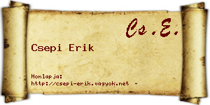 Csepi Erik névjegykártya